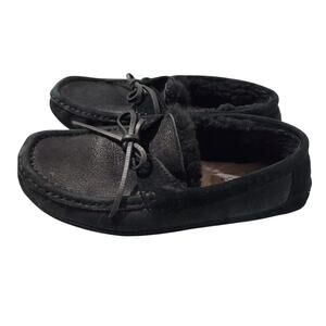 UGG Byron Sheepskin Suede Leather Shearling Moccasin Slipper Loafer Mens Size 7